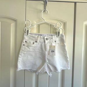 NWT! Girls sz 10 white denim shorts with delicate purple details - Perfect!!